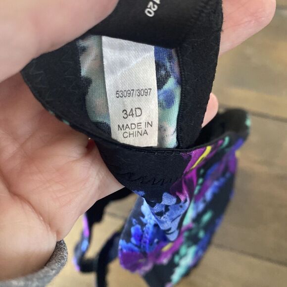 Frederick's of Hollywood Floral Bra 34D Full Support Wired Cupped‎ Lace - Picture 7 of 7